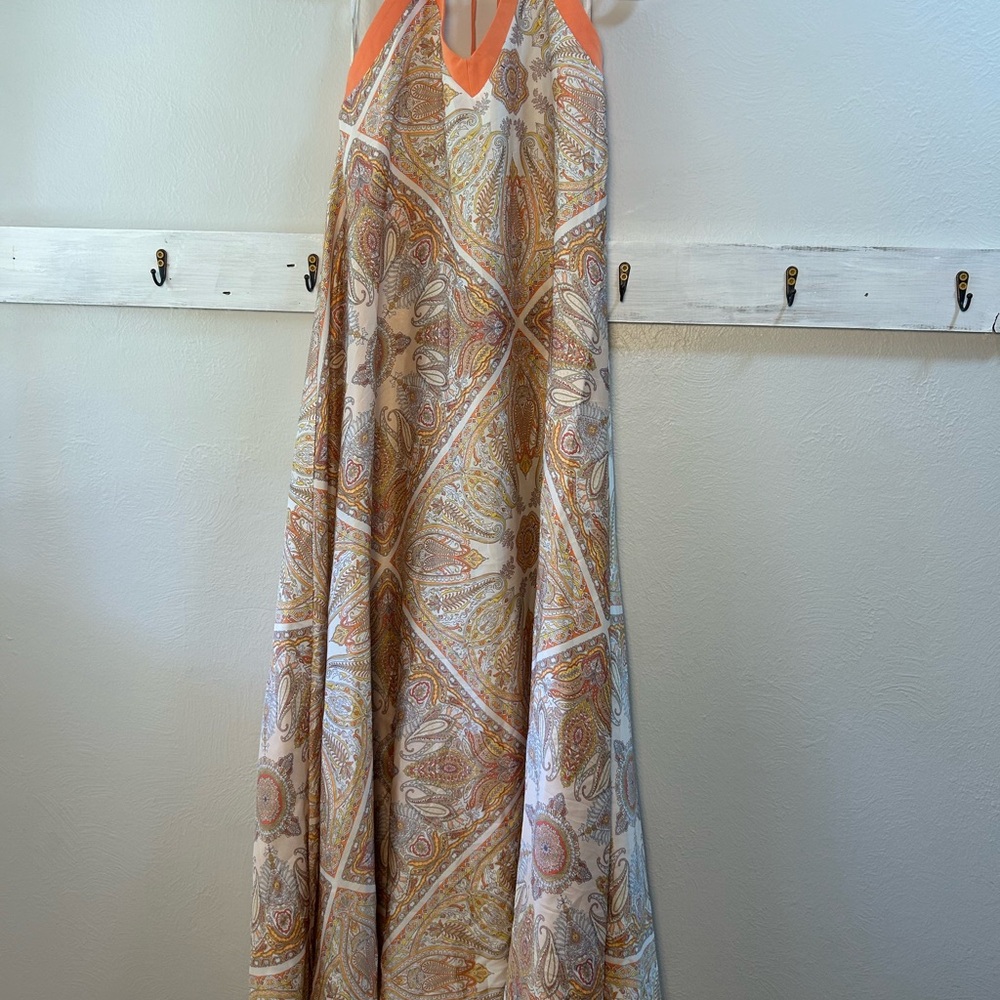Forever 21 Paisley Maxi Dress in Orange and Cream